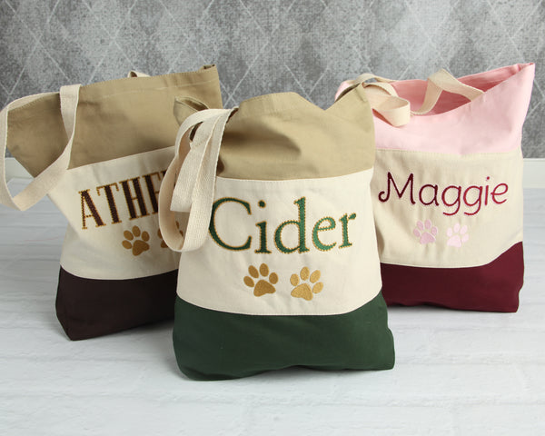 Dog Mom, Halloween, Personalized Canvas Tote Bag, Gift For Dog