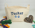 Personalized Dog Toy Basket, Natural Canvas Storage Bag, Dog Toy Storage Tote, Custom Dog Toy Box, Dog Toy Bag with Name, Embroidered Bag