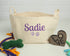 Personalized Dog Toy Basket, Natural Canvas Storage Bag, Dog Toy Storage Tote, Custom Dog Toy Box, Dog Toy Bag with Name, Embroidered Bag