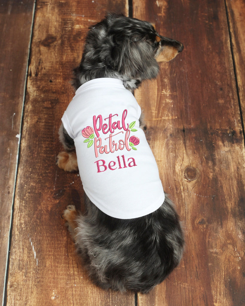 Petal Patrol Dog Wedding Shirt - Flower Girl Dog Custom Dog
