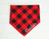 Buffalo Plaid Personalized Dog Bandana, Name Chainstitch Embroidered bandana, Dog Neck Scarf, Custom Embroidered, Chainstitch Embroidery